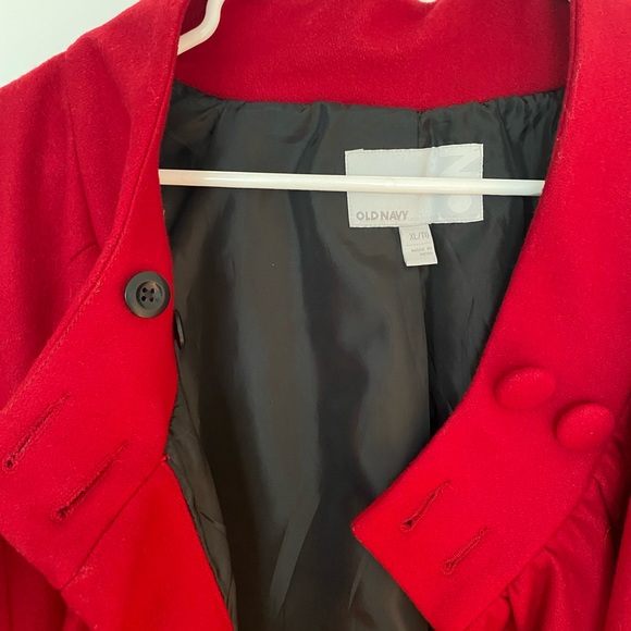 Cherry red wool blend coat - Picture 2 of 4